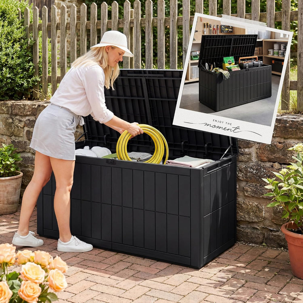 120 Gallon Deck Box Outdoor Storage Box Storage Container Package Delivery Bo...