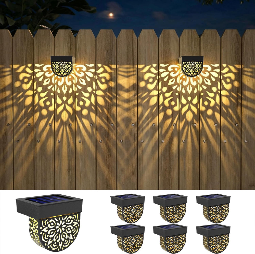 Solar Fence Lights 6 Pack Solar Deck Step Wall Lights Outdoor Waterproof LED ...