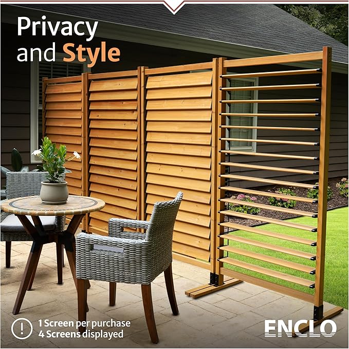 6.1ft H x 3.1ft W (1 Panel) Freestanding or Surface Mount Enclo Solara Louver...