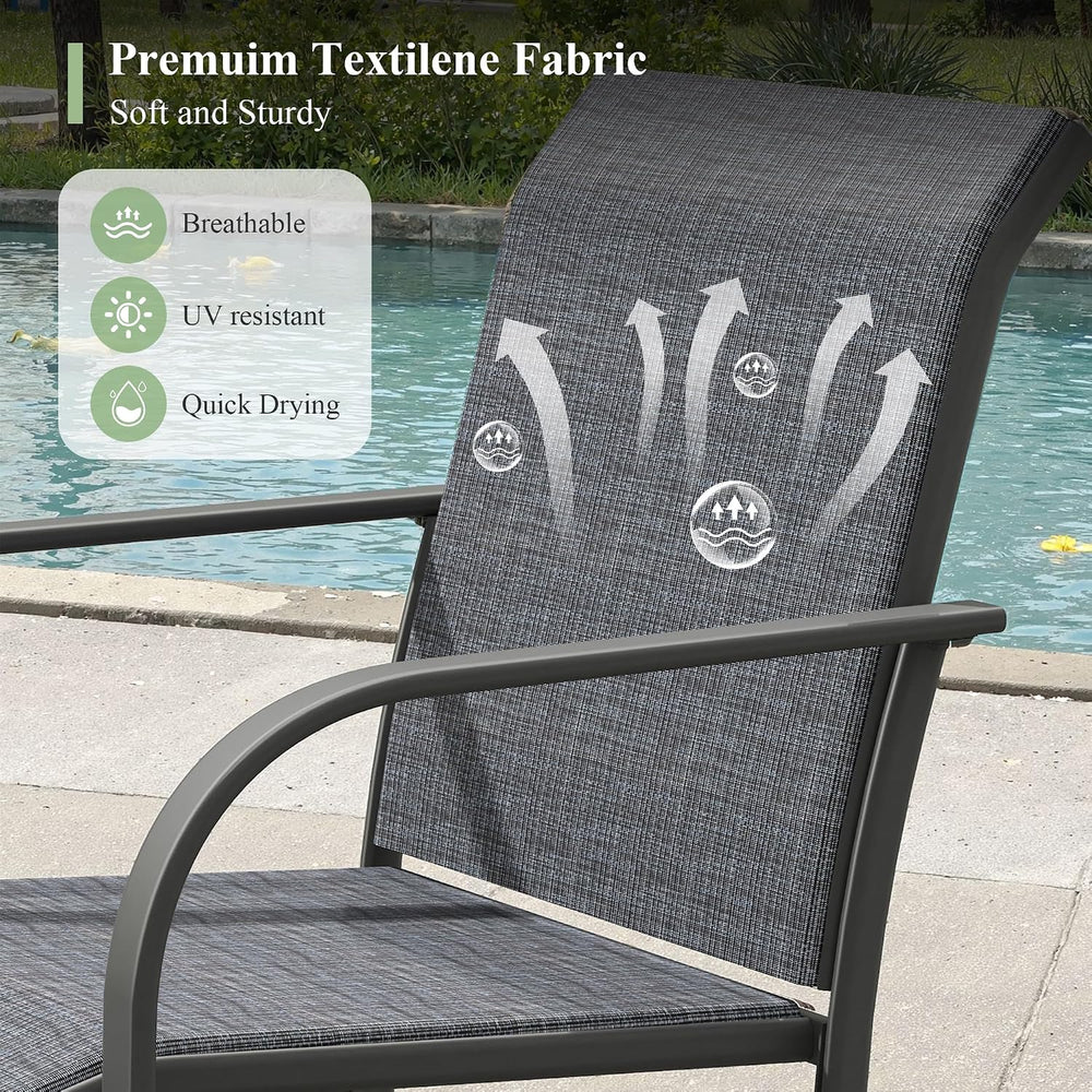 7 Pieces Outdoor Dining Set, Stackable Textilene Patio Chairs & 59.2&quot...