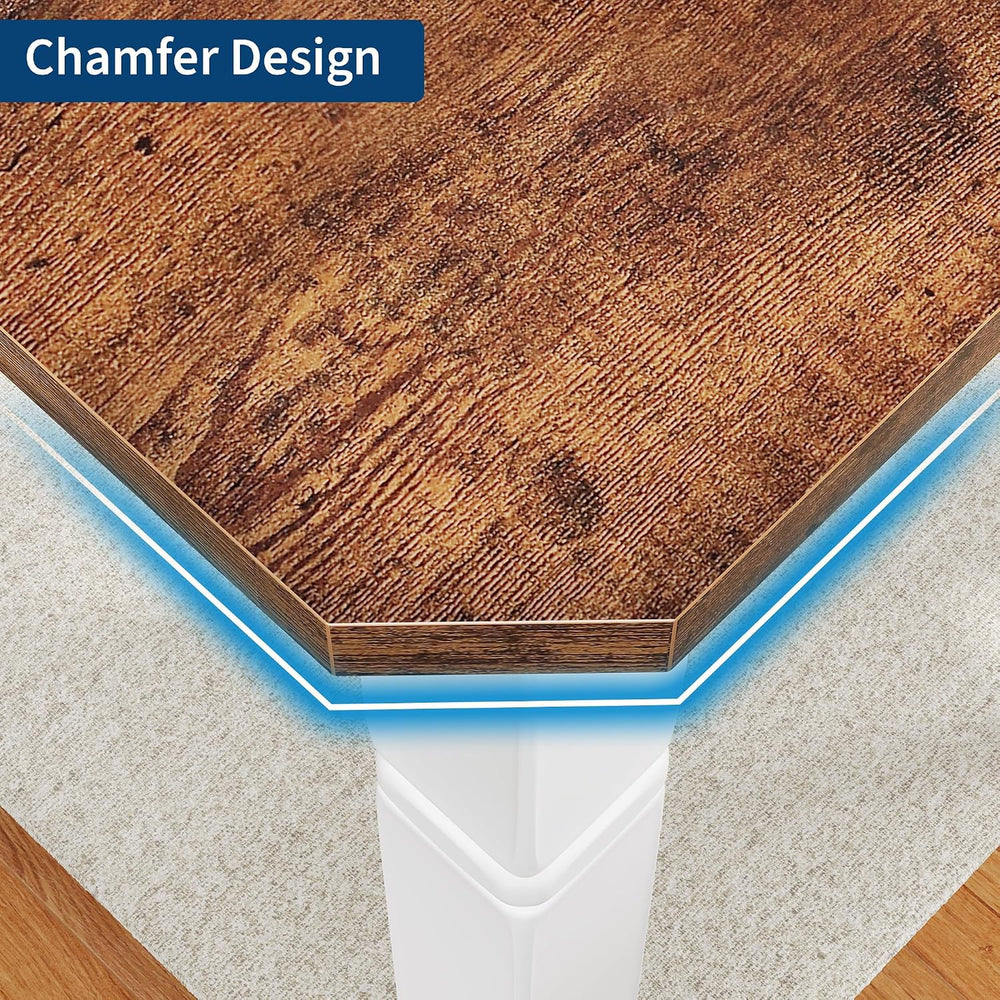 Garvee Large Dining Table for 6-8 People, 79" Wooden Kitchen Table