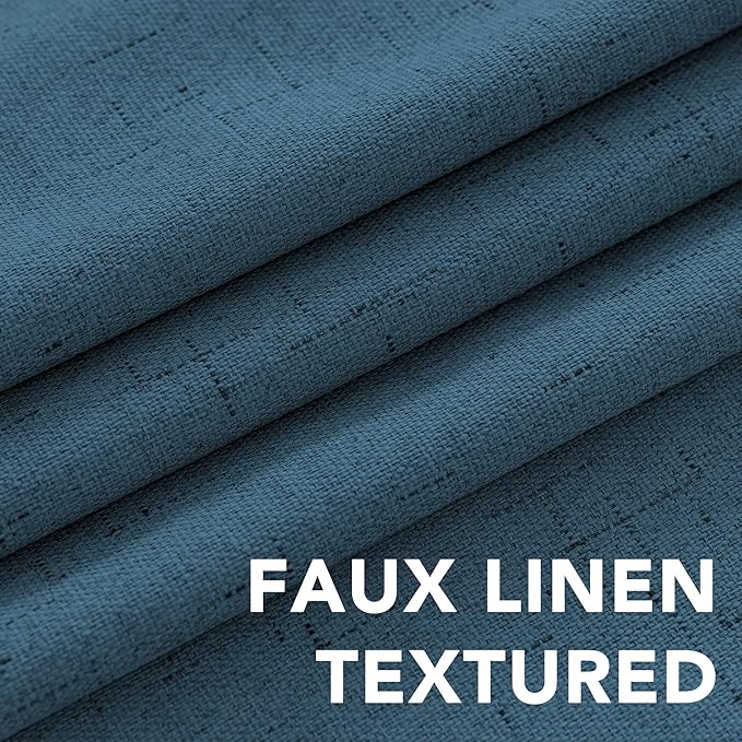 H.VERSAILTEX 100% Blackout Curtains for Bedroom Thermal Insulated Linen Textu...
