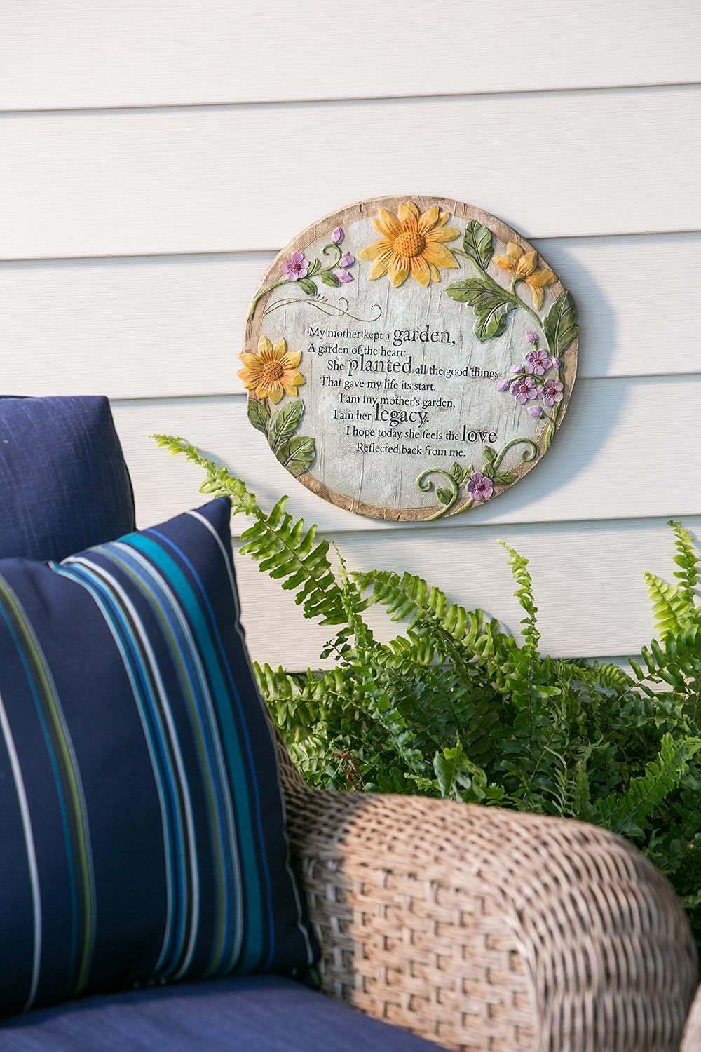 Evergreen Flag Memorial Stones | My Mother Kept a Garden | 12 Inches Wide | R...