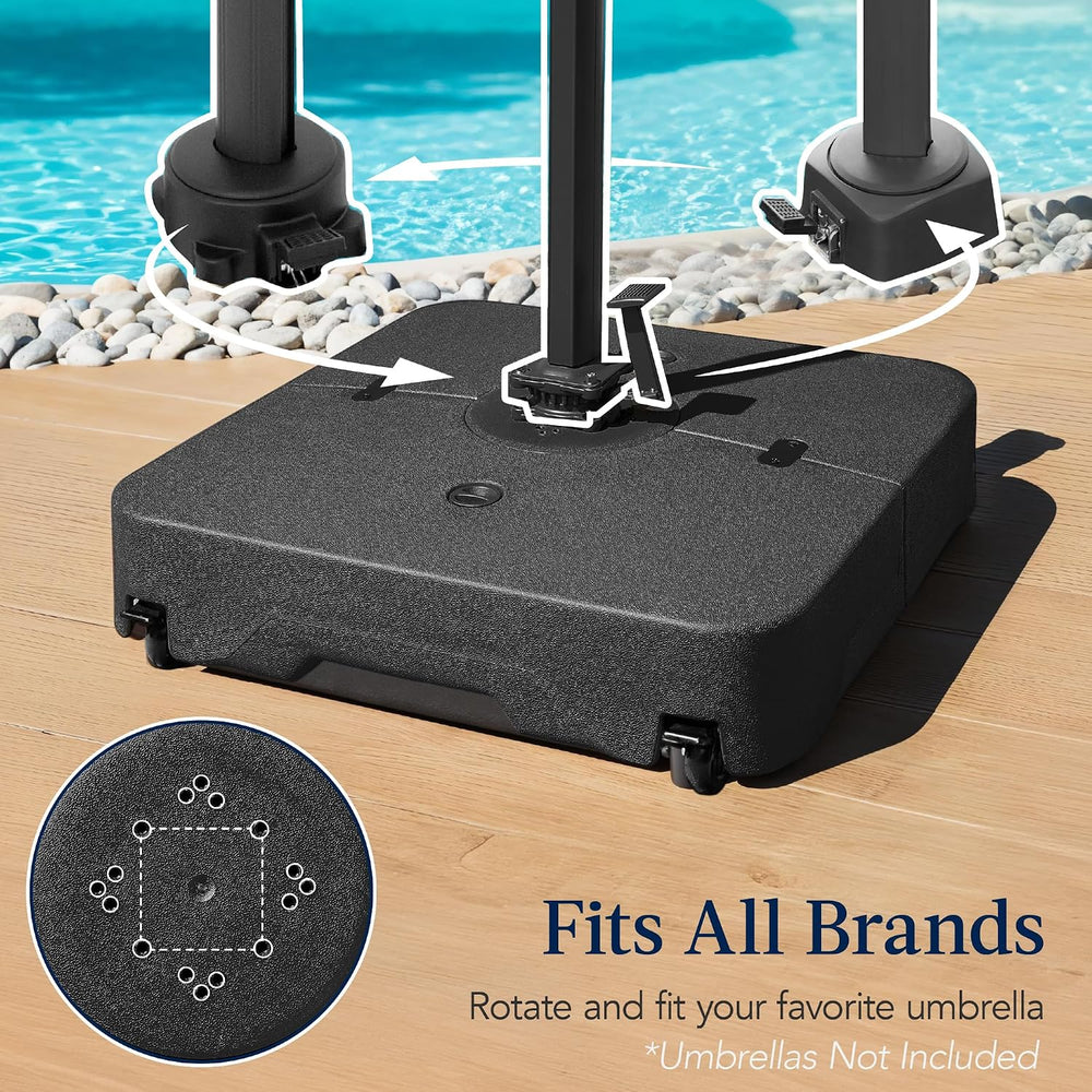 Best Choice Products 330lb Mobile Cantilever Offset Patio Umbrella Base, Univ...