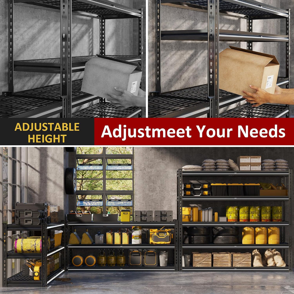 48"W Garage Shelving Heavy Duty 5-Tier Storage Shelves 3030LBS