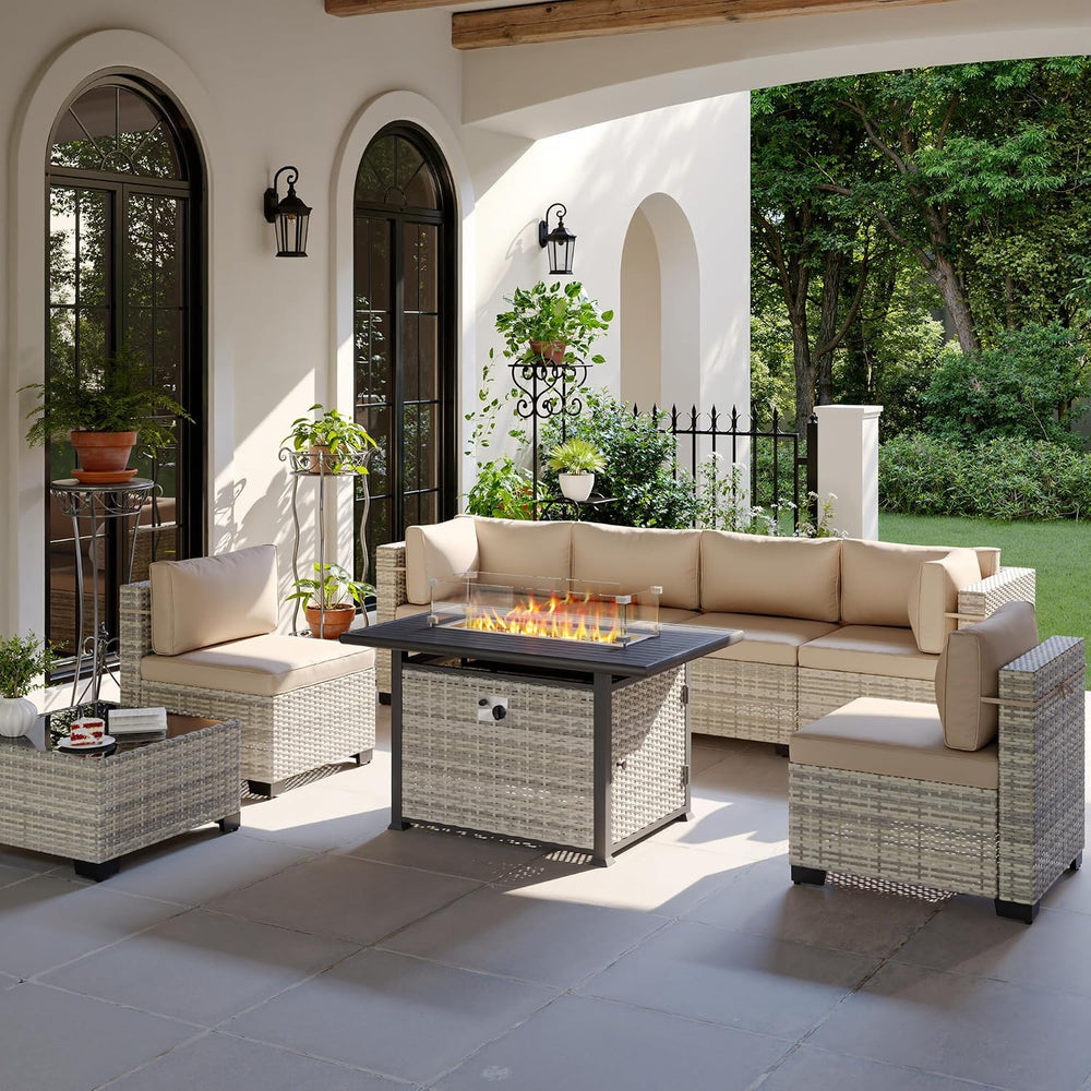 Outdoor PE Wicker Rattan Modular Patio Sectional Sofa Set