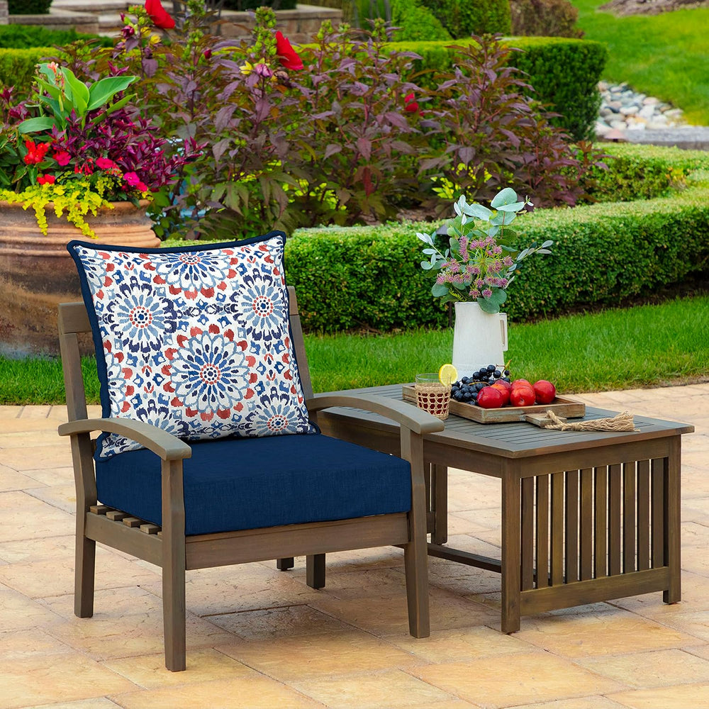 Arden Outdoor Deep Seat Cushion Set, Foam, 4-Pack, 24x24, Clark Blue