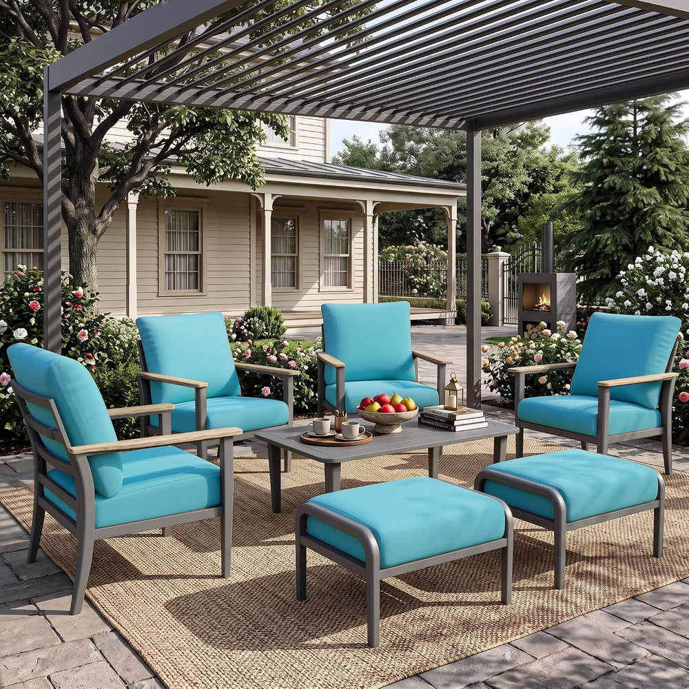 Aluminum Outdoor Patio Furniture Set Sectional Sofa with Oversized seat