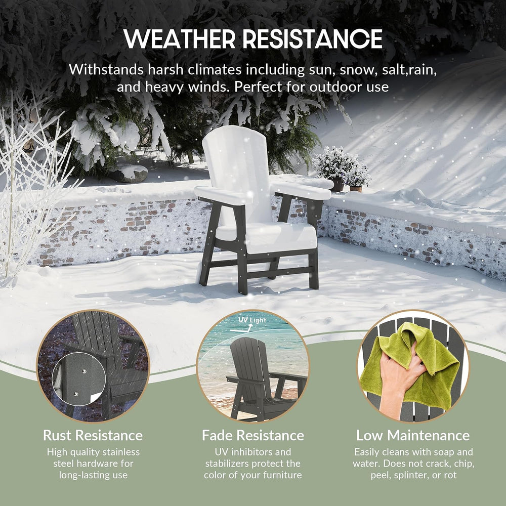 WestinTrends Dylan Outdoor Patio Shell-Back Adirondack Dining Chair Weather R...