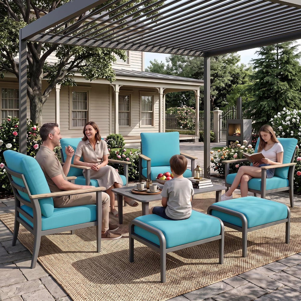 Aluminum Outdoor Patio Furniture Set Sectional Sofa with Oversized seat