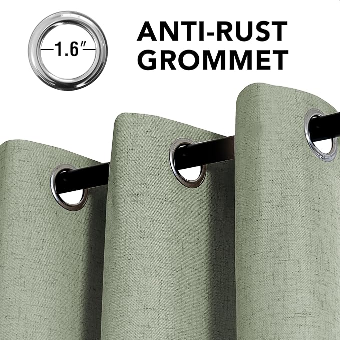 H.VERSAILTEX Linen Curtains 100% Blackout Curtains for Bedroom 108 inch Long ...