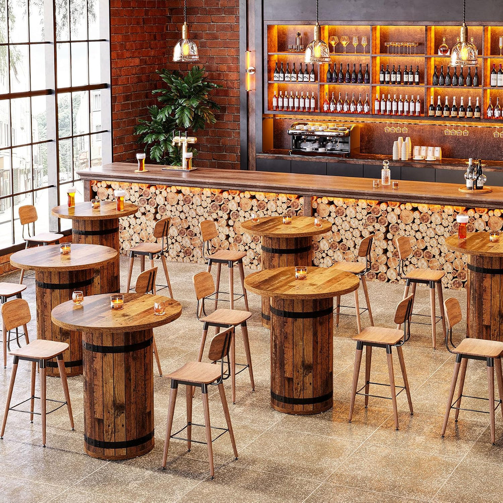 Tribesigns Round Bar Table, 39.4-Inch Bar Height, Bistro Pub Table
