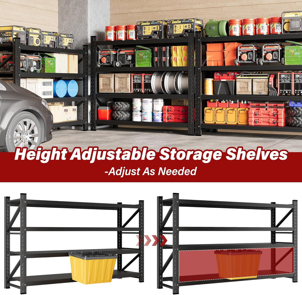 6000LBS Heavy Duty Garage Shelving Units,79" Wide & Deep Storage She...