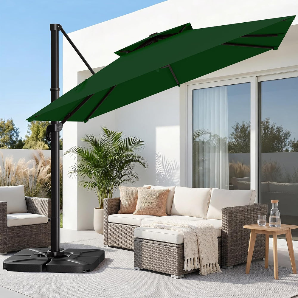 AreShark Double-Top Cantilever Patio Umbrella