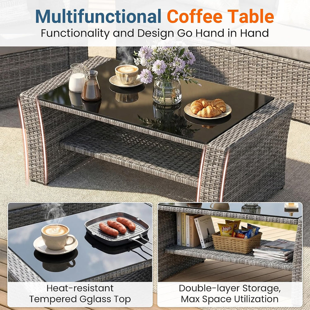 Wisteria Lane 4 Piece Outdoor Wicker Patio Furniture Set for All Weather