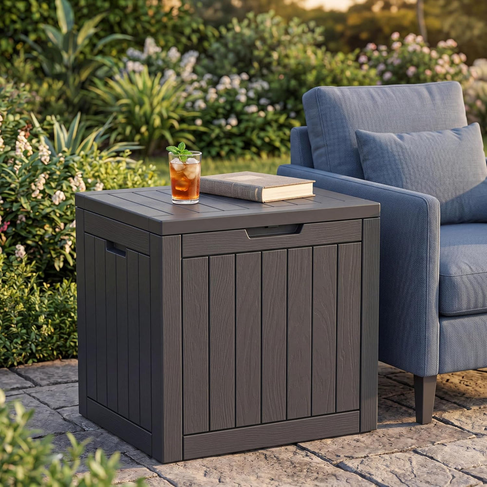NicBex 30 Gallon Deck Box, Waterproof Resin Outdoor Storage Box Lockable for ...
