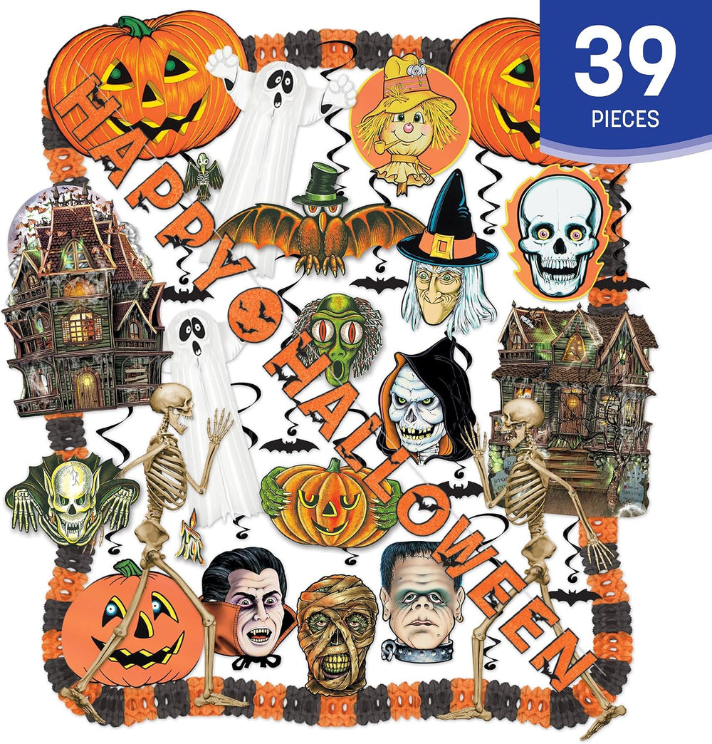 Beistle 24 Piece Halloween Decorating Kit - Complete Party Pack of Seasonal D...