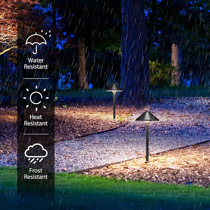 SUNVIE Low Voltage Landscape Lights 3W LED Pathway Lights Low Voltage 3000K L...