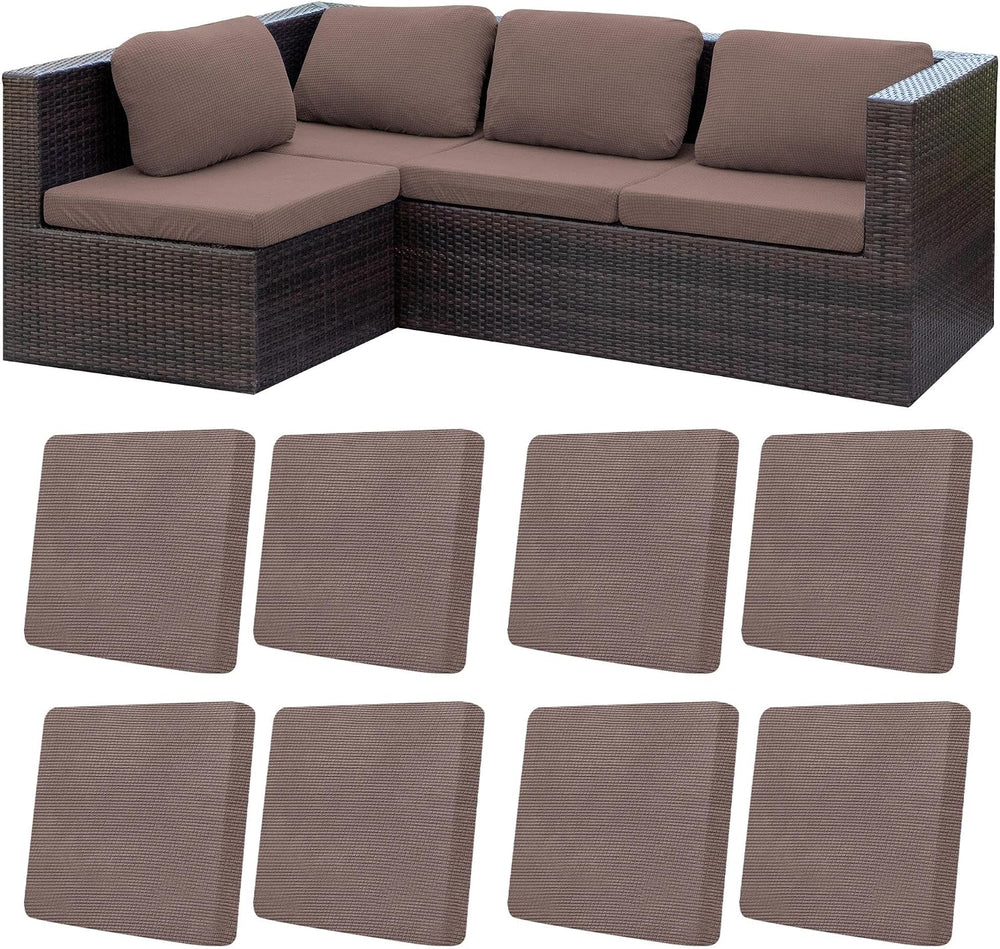 8Pcs Patio Cushion Covers, Outdoor Stretch Cushion Covers, Washable