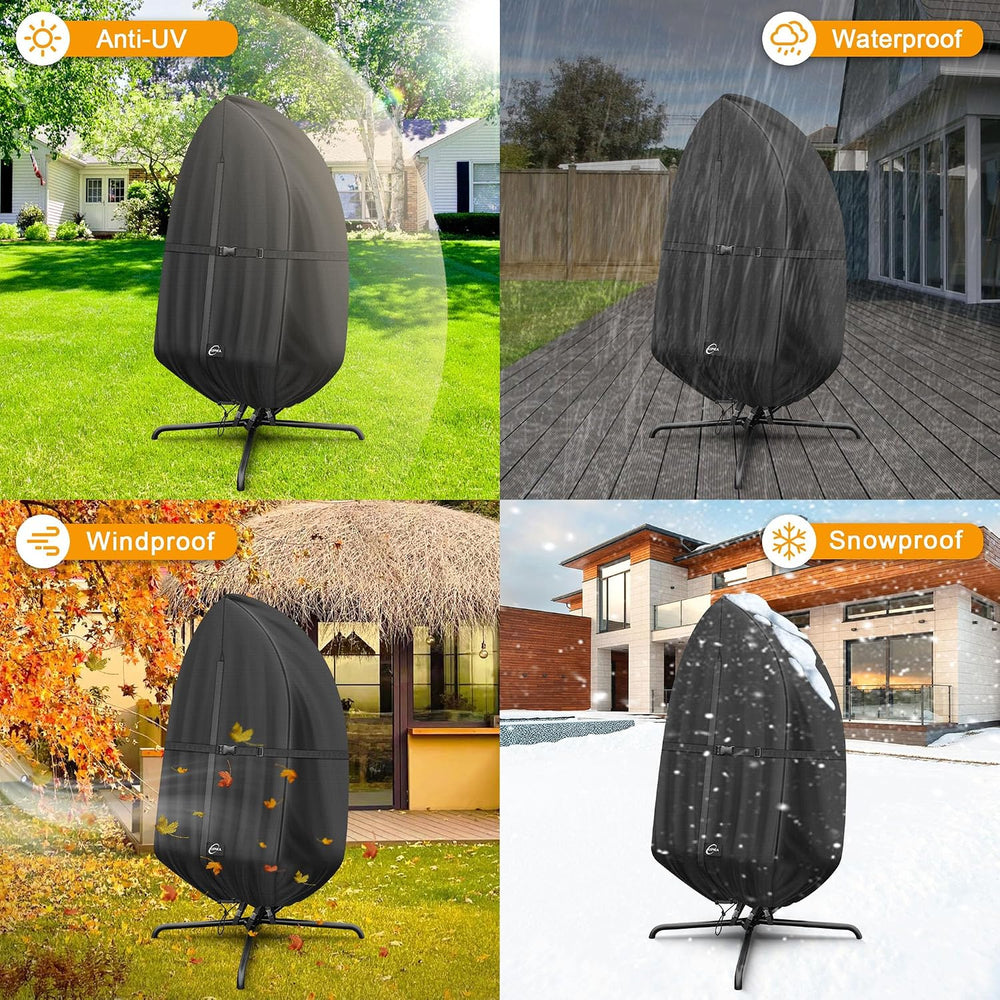 Patio Egg Chair Covers Waterproof, Upgraded 500D Outdoor Hanging Egg Chair Co...