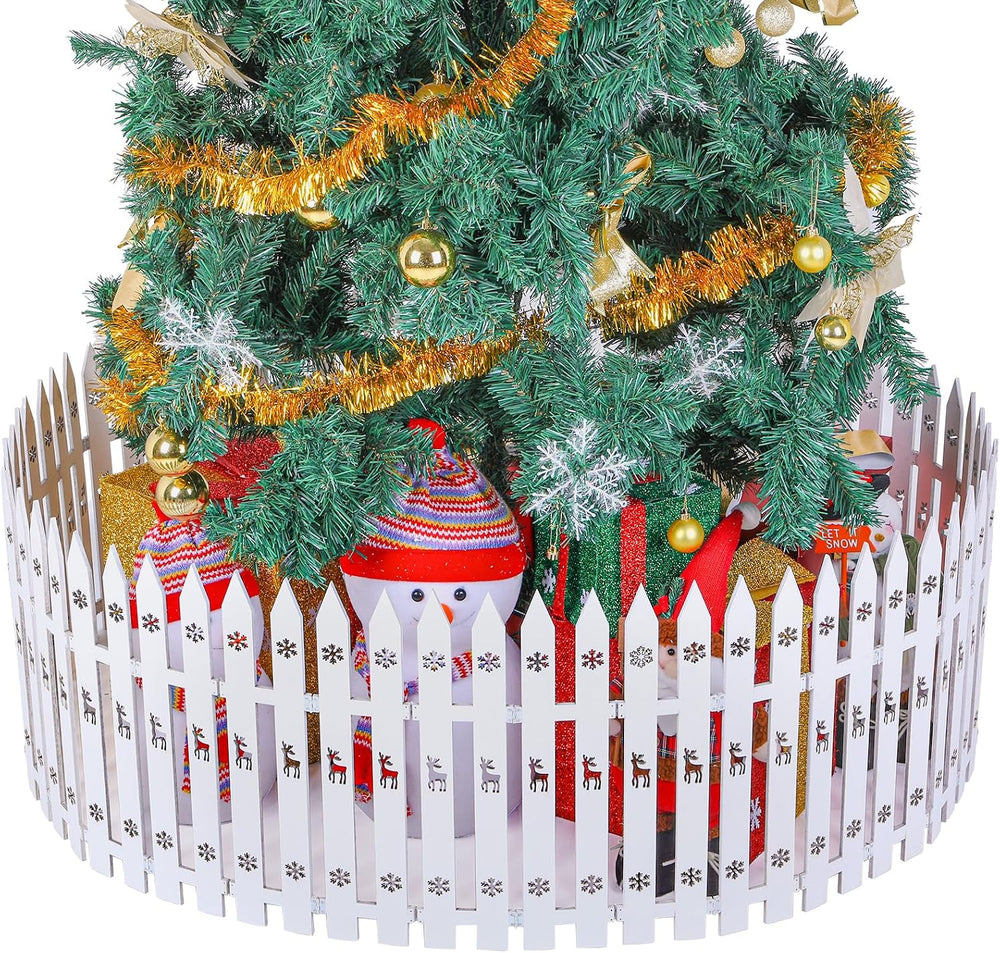 Sasylvia Christmas Tree Fences, White Wooden Picket Fences