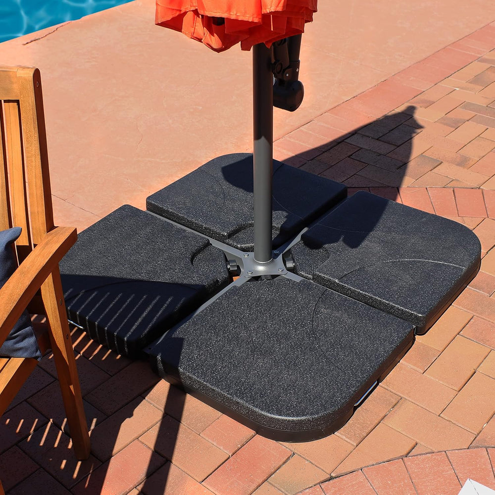 Sunnydaze 4-Piece Offset Cantilever Patio Umbrella Stand Weights, Square