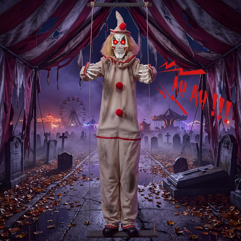 Halloween Decorations Outdoor, 5.9FT Scary Hanging Swinging Clown