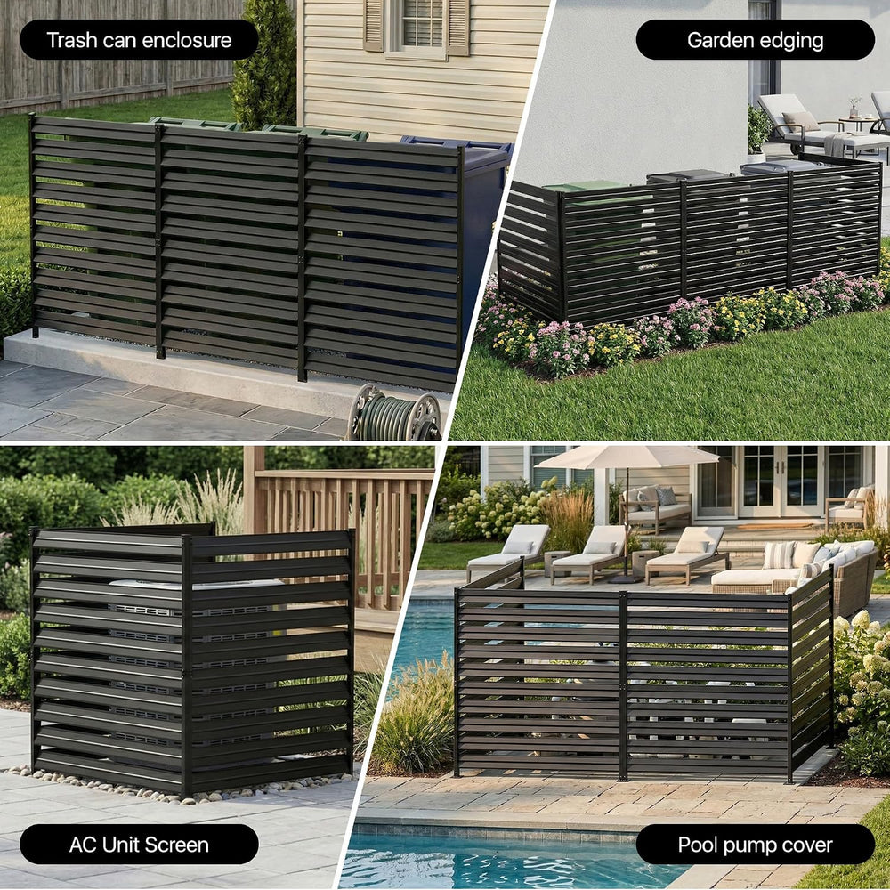 Metal Air Conditioner Fence 3 Panels - 38" W x 40" H Outdoor Privac...