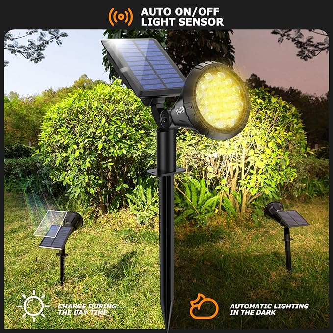 Solar Lights Outdoor, 2-in-1 Decorative Solar Landscape Lighting for Outside,...
