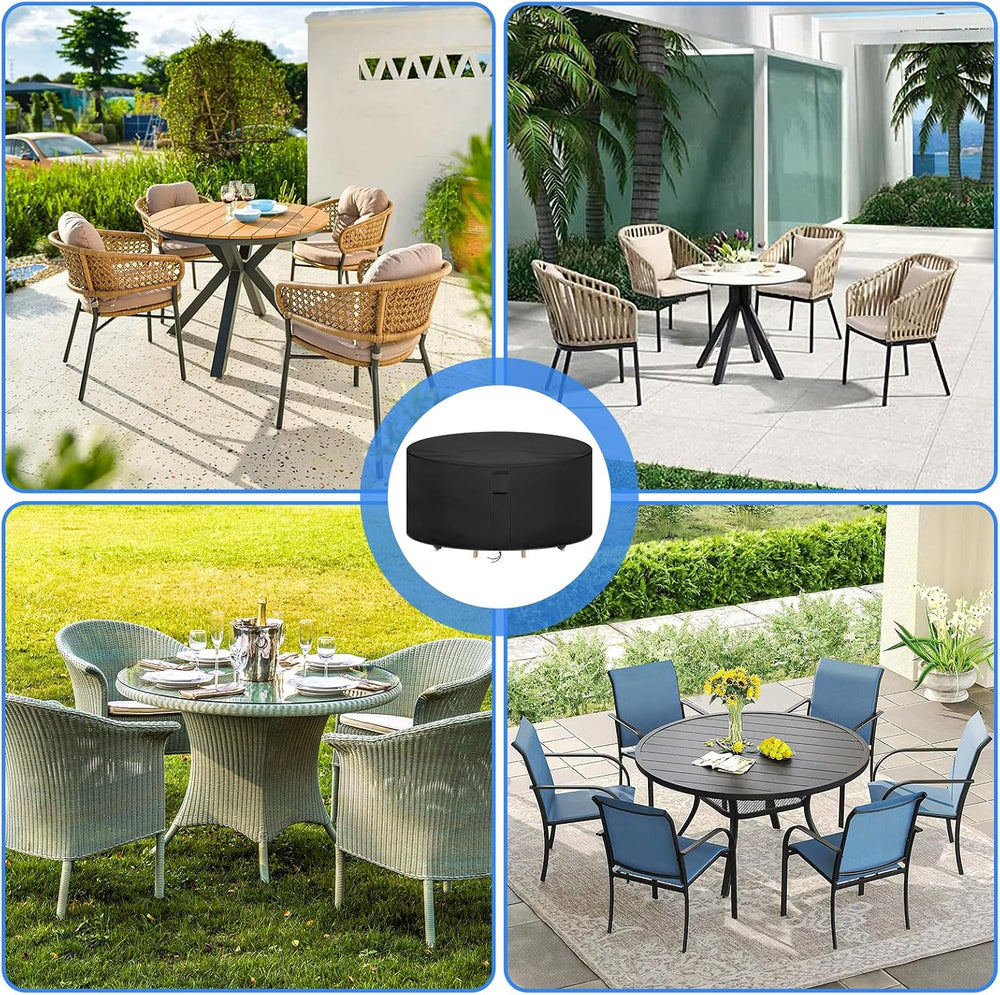 Round Patio Furniture Covers Waterproof, 96" Dia x 36" H