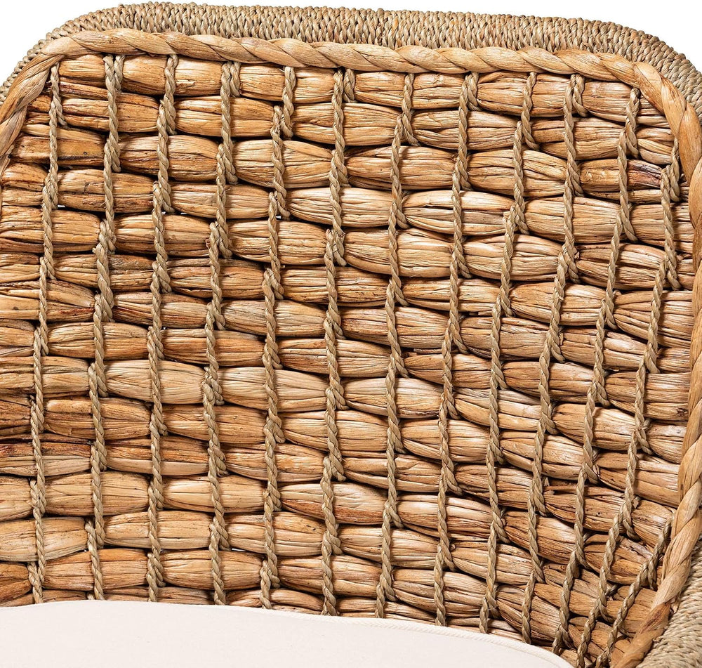 Baxton Studio Kyle Modern Bohemian Natural Brown Woven Rattan Dining Side Cha...