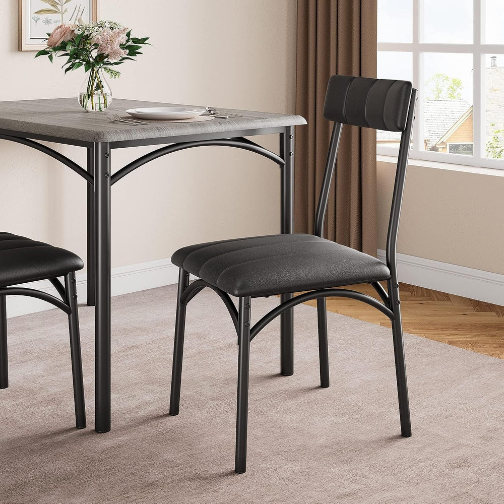 Garvee Farmhouse Dining Table Set for 4, Small Kitchen Table with 4 Upholster...