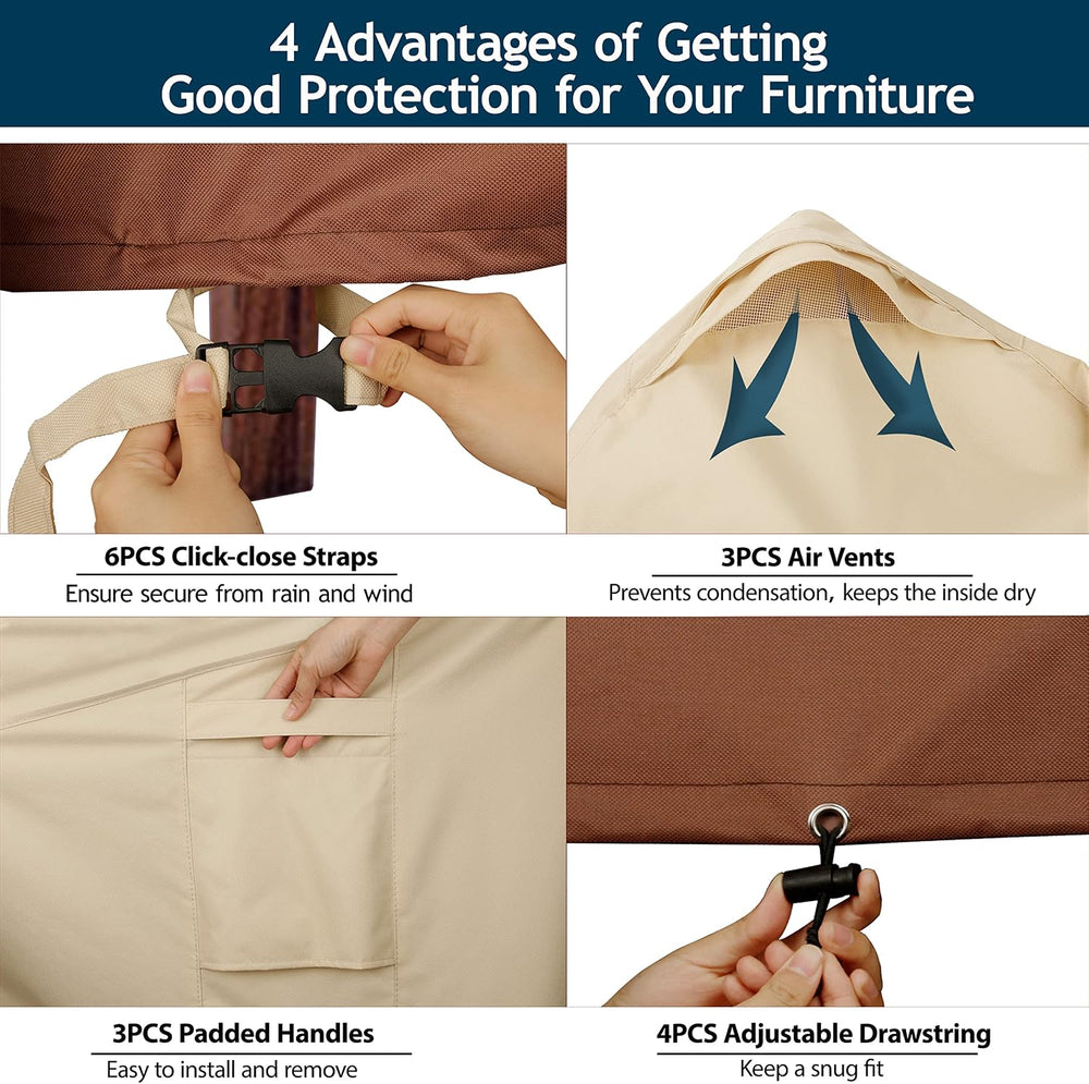 Outdoor Sectional Cover, 90-inch V-Shaped Patio Furniture Sofa Covers Waterpr...