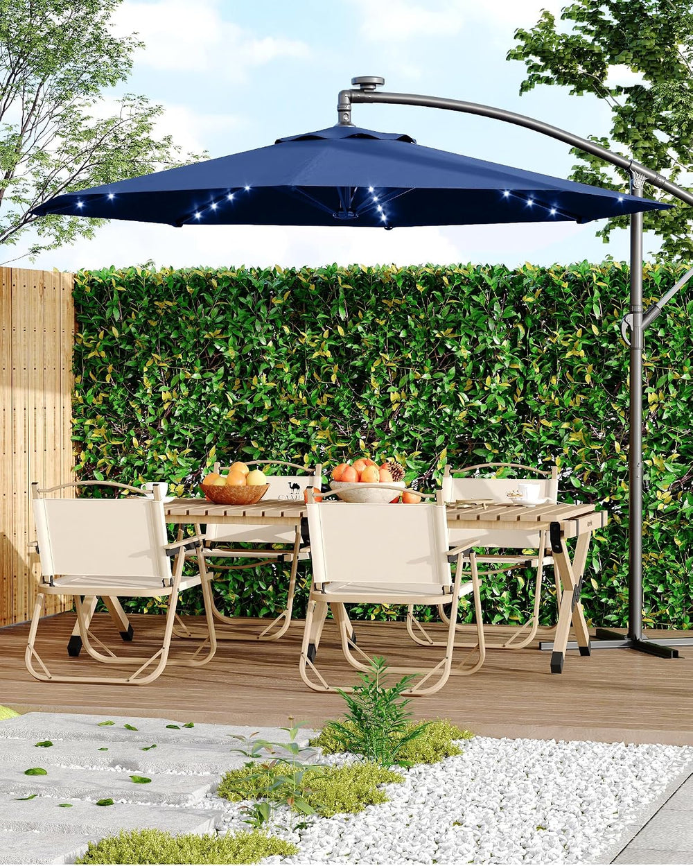 15FT Outdoor Patio Umbrella,Double-Sided Rectangle Market Umbrella with 36 LE...