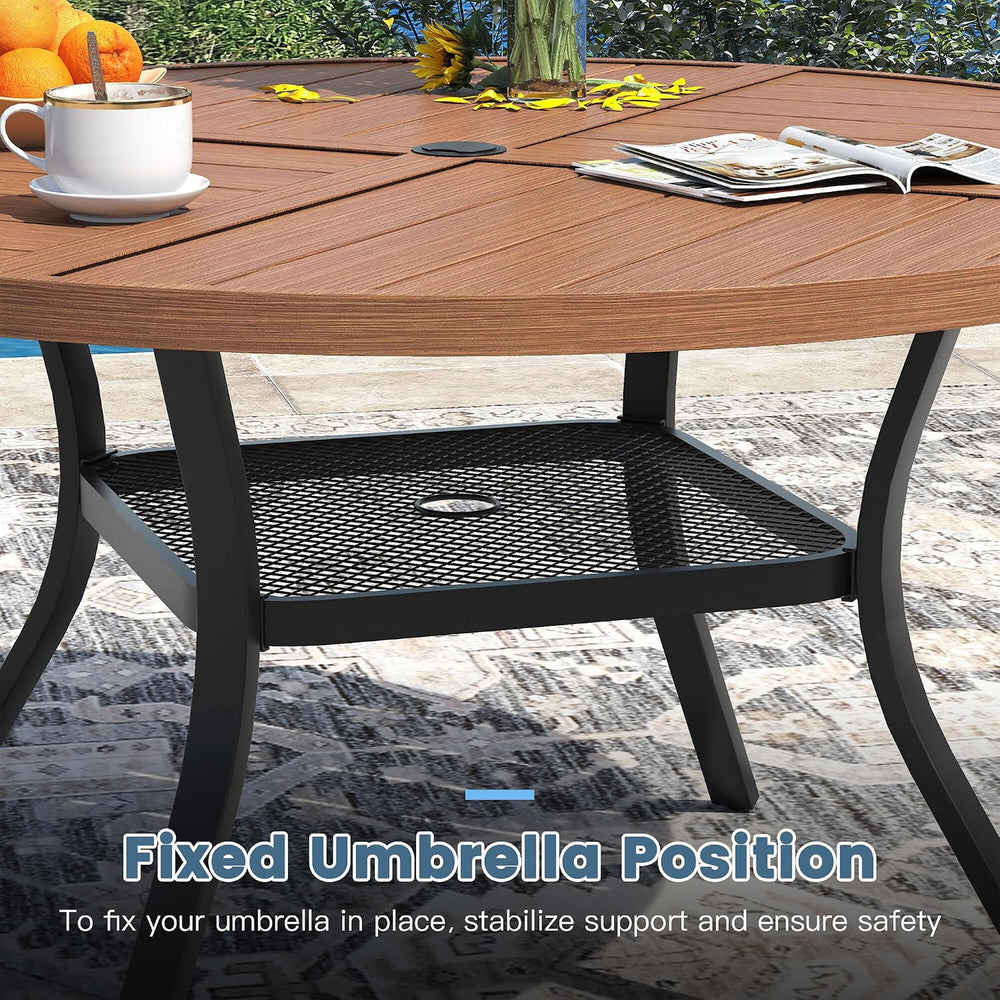 DIFY Patio Dining Set for 4, 5 Piece Outdoor Table and Chairs Set, 40.6"...