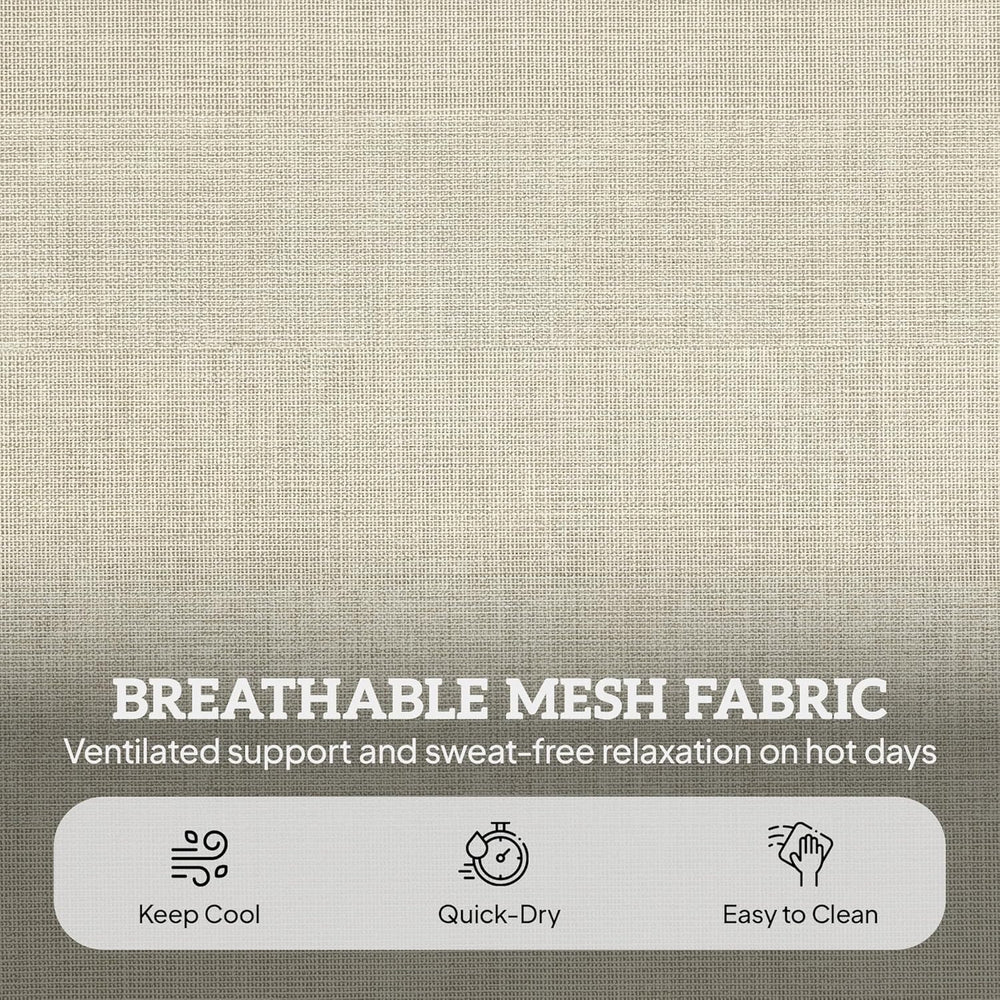 Outsunny Tanning Chair with Face Hole Breathable Mesh Beige | Side Table, Fol...