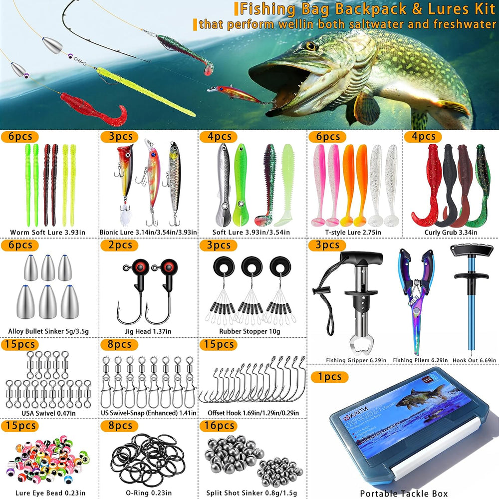 Fishing Backpack with Tackle Boxes and Rod Holder, Cooler, 30L Large Tackle B...