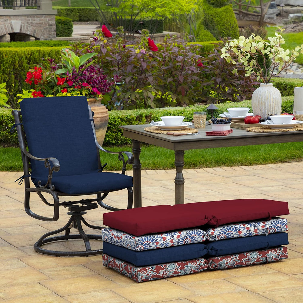 Arden Outdoor Dining Chair Cushion, 4-Pack, 20x44, Sapphire Blue