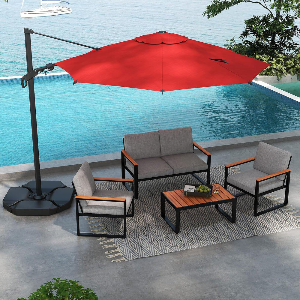 Abba Patio 10FT Vienna Offset Patio Umbrella Outdoor Cantilever Umbrella with...