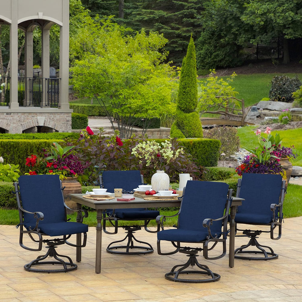 Arden Outdoor Dining Chair Cushion, 4-Pack, 20x44, Sapphire Blue