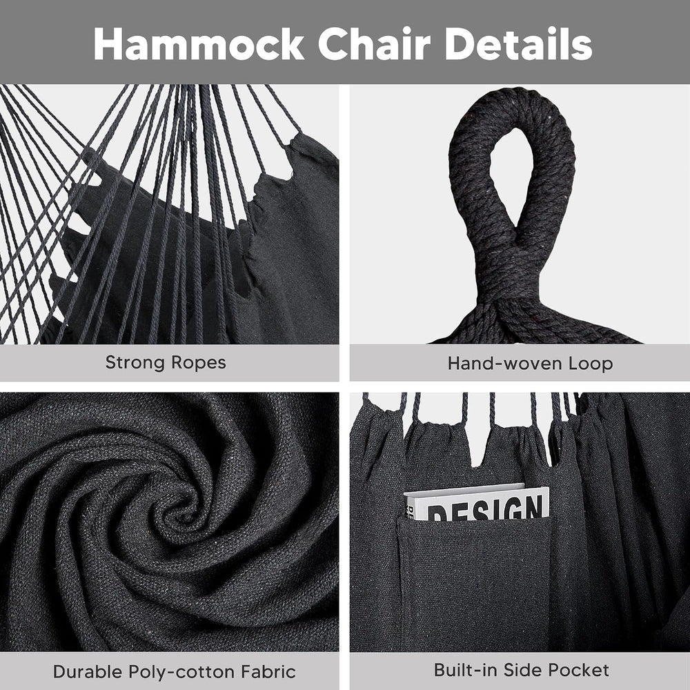 SUNCREAT 2-in-1 Convertible Backyard Fabric Hammock with Stand, Gray