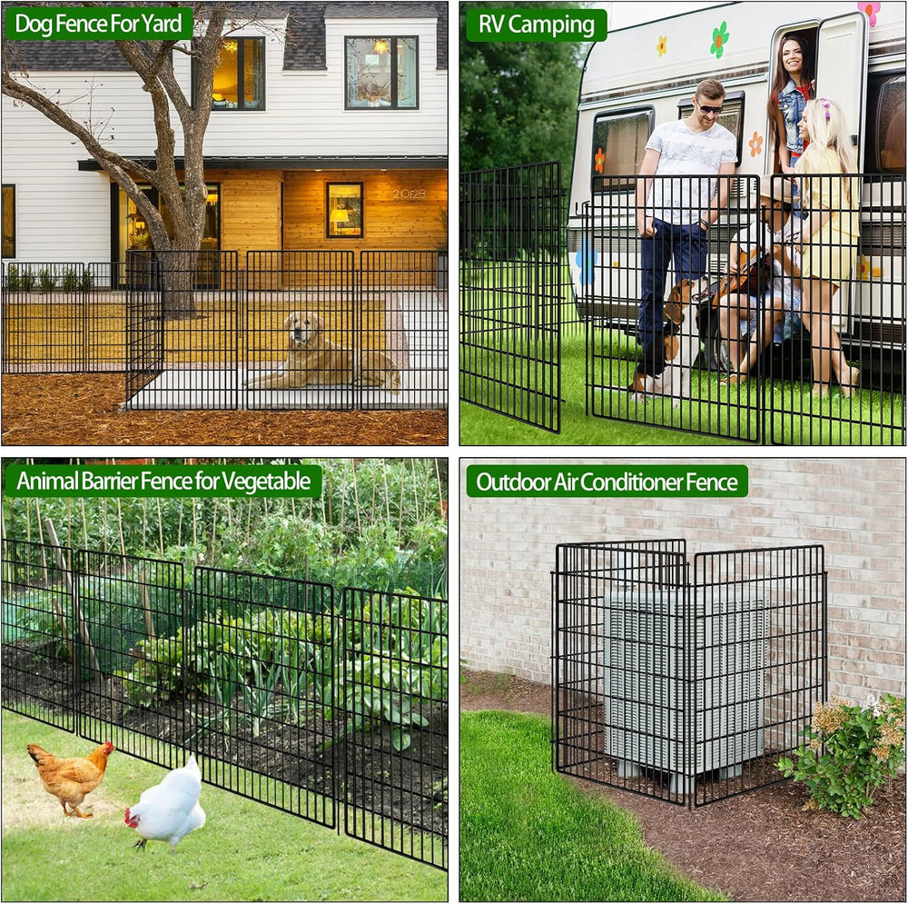 10 Panels Garden Fencing Animal Barrier with Lock, 40 in(H) X 24 ft(L) Dog Fe...