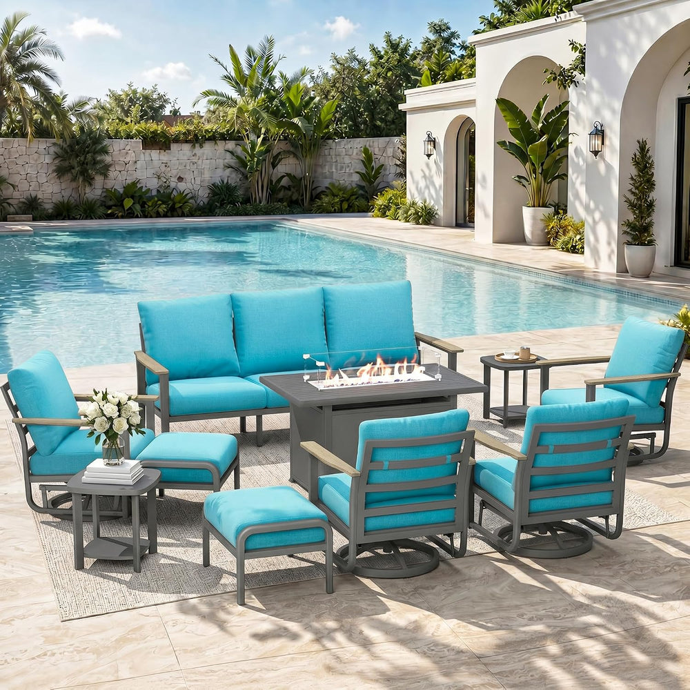 Aluminum Outdoor Patio Furniture Set with 5.1-Inch Cushions
