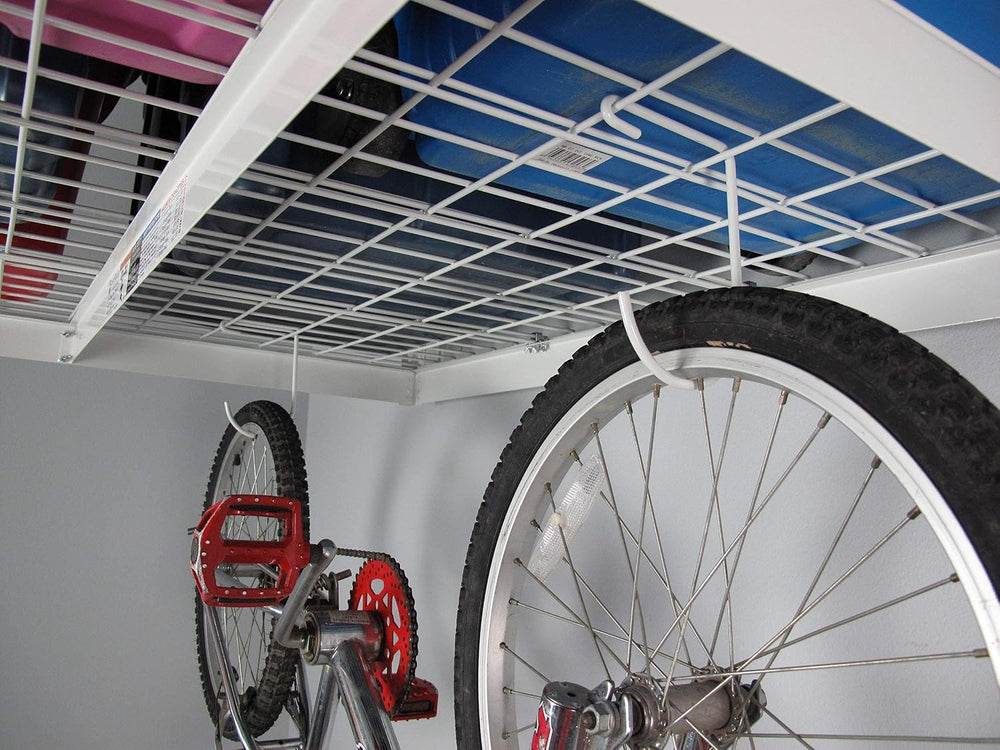 SafeRacks 4x4 Overhead Garage Storage Rack, White, 24"-45" Height
