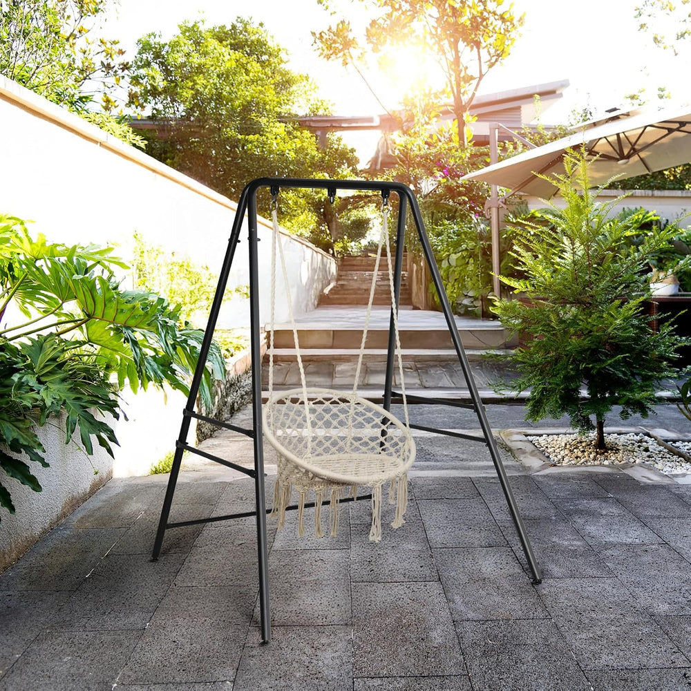 Metal A-Frame Hammock Chair Stand with 3 Hanging Holes