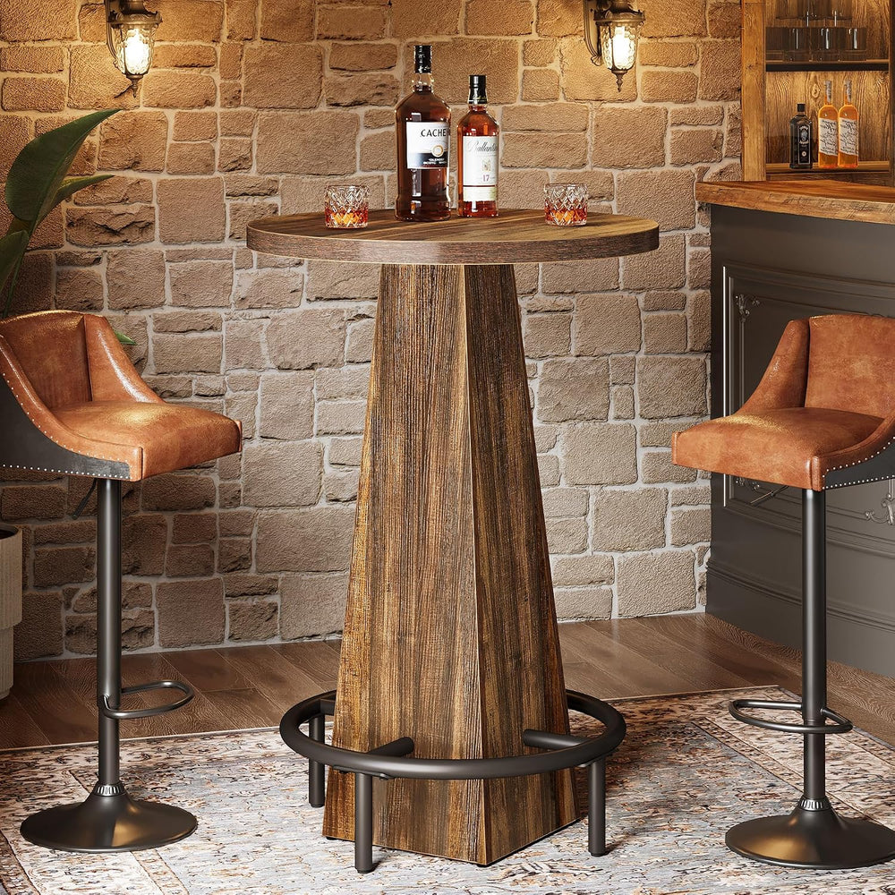 Tribesigns Bistro Pub Table, 37.4" High Round Bar Table for Small Bars, ...