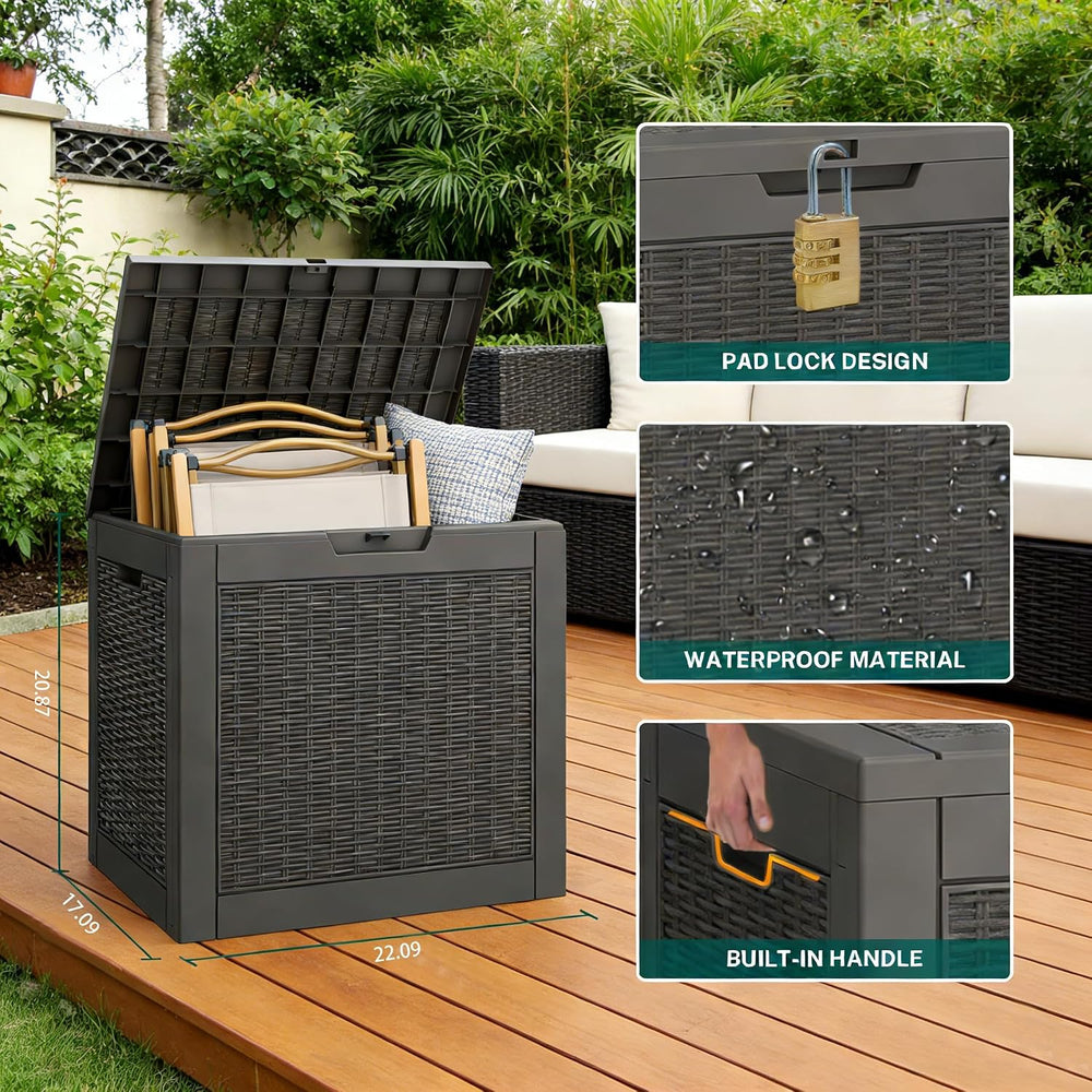 31 Gallon Outdoor Storage Box Waterproof Deck Box Patio Storage-2 Box