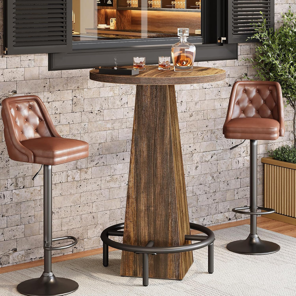 Tribesigns Bistro Pub Table, 37.4" High Round Bar Table for Small Bars, ...