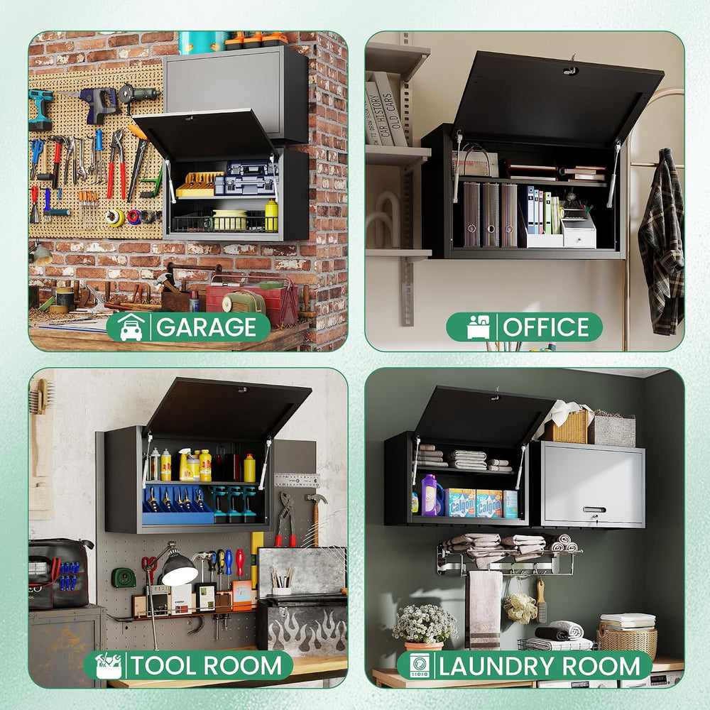 Metal Wall Cabinet, Garage Wall Cabinet with Adjustable Shelf for Garage, Too...