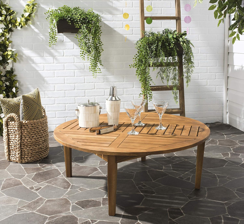 SAFAVIEH Outdoor Danville Wood Coffee Table, Natural PAT6715A